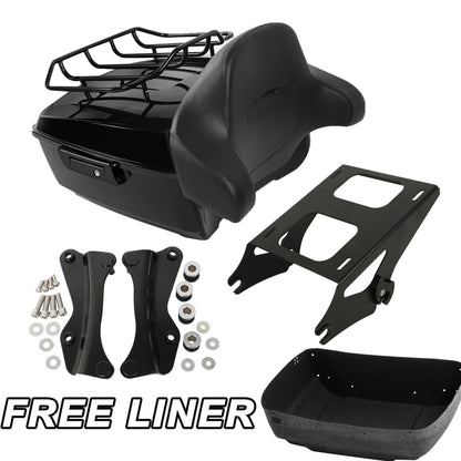 King Trunk Pad Mount Rack & Docking Fit For Harley Touring Glide 14-25