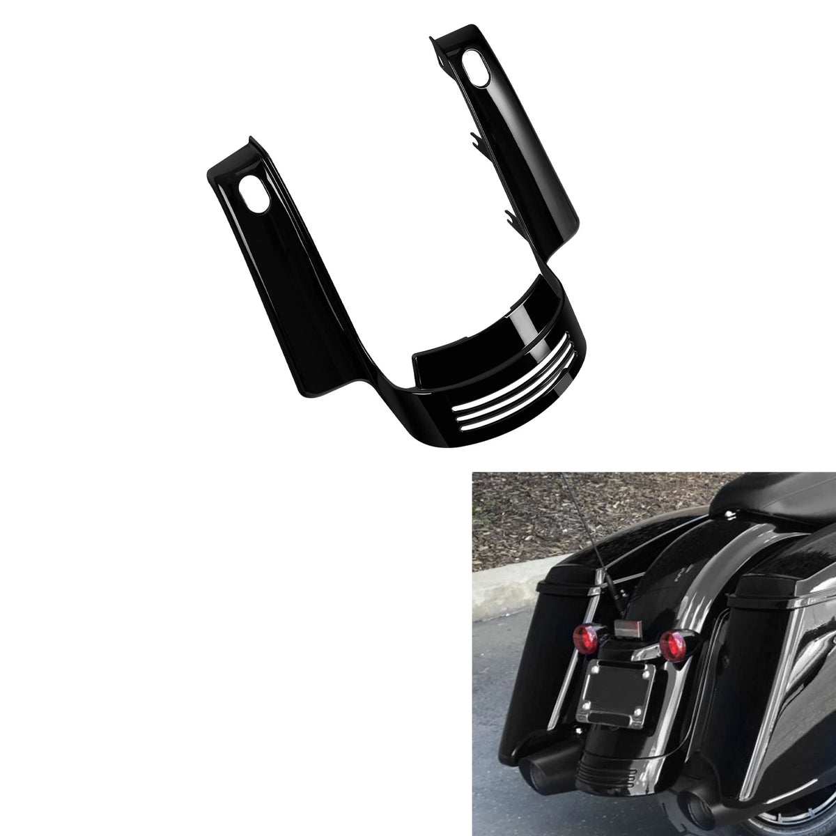 Gloss Black Rear Fender Fascia Fit For Harley Touring Electra Road Glide 2014-Up