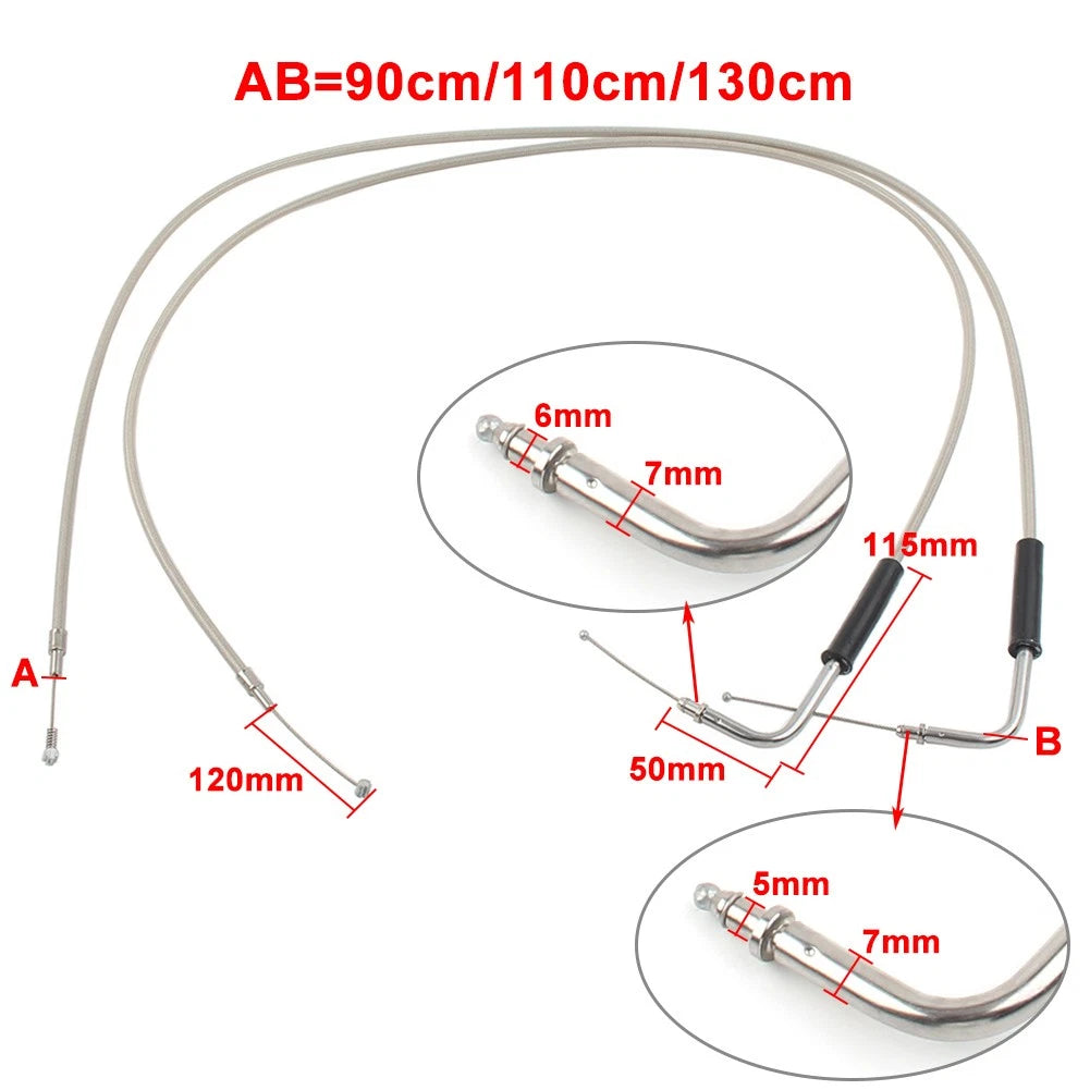 Stainless Steel Throttle Cable For Harley Sportster XL1200 883 Dyna Road King US