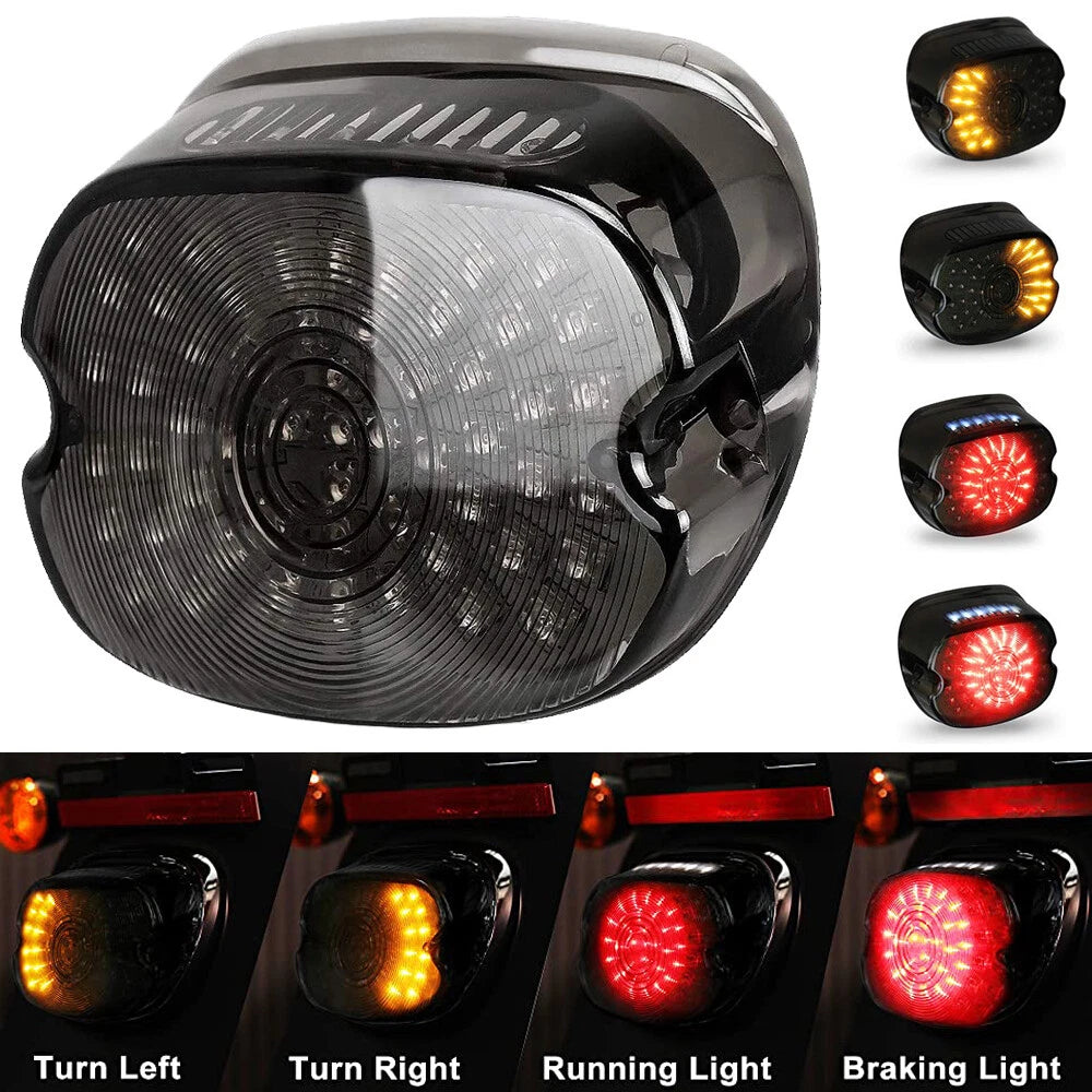 Smoked LED Tail Light Brake Turn Signal Lights for Sportster 1200 883 Dyna FXST