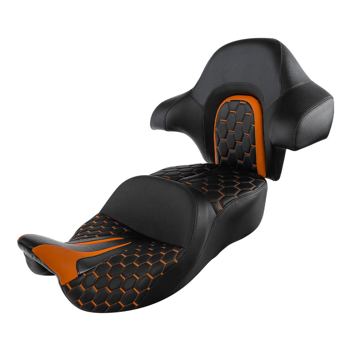 Driver Passenger Seat King Backrest Pad Fit For Harley Touring Glide 2014-2023