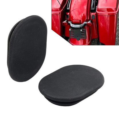 2x Rear Antenna Hole Plug Filler Cover For Harley Road Street Glide Road King