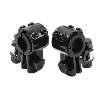US  1" 1.25" Highway Bar Foot Pegs Mount Clamps Bracket Set For Harley Black