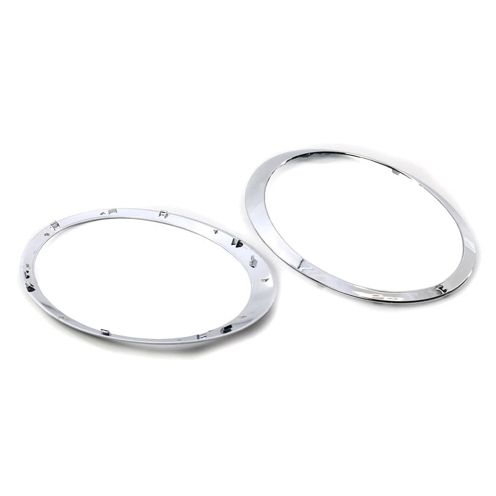 Pair Headlamp Headlight Trim Ring Fit For BMW MINI R55 R56 R57 R58 R59 Chrome