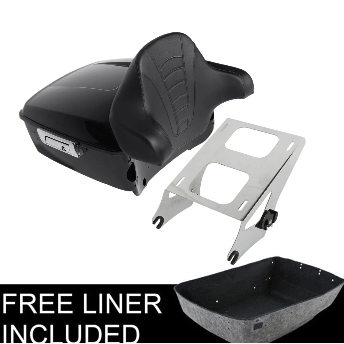 King Trunk Backrest 2Up Mount Rack Fit For Harley Touring Road Glide 14-25 24 23