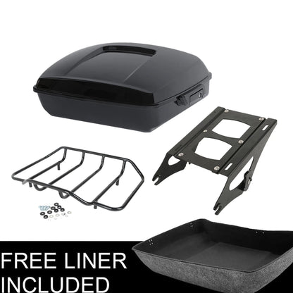 Black Chopped Trunk Pad Mount Rack Fit For Harley Touring Street Glide 14-26 US