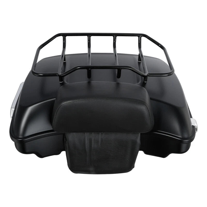 Matte Black Razor Trunk Backrest Pad Top Rack Fit Fit For Harley Touring 2014-Up