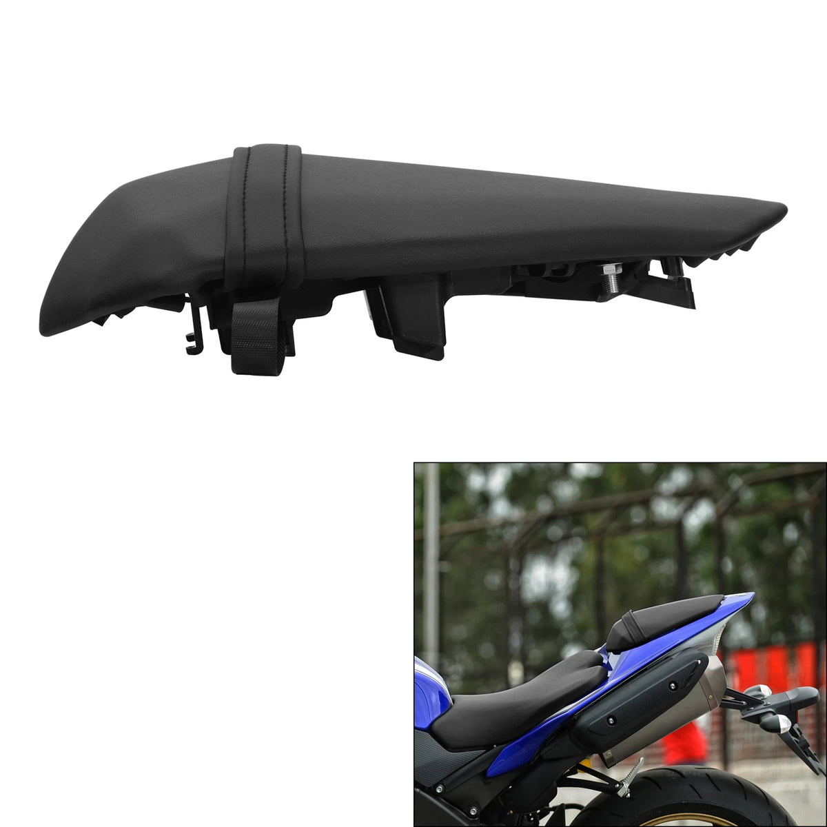 Rear Seat Passenger Cushion Fit For Yamaha YZF R1 YZFR1 YZF-R1 2009-2014 Black