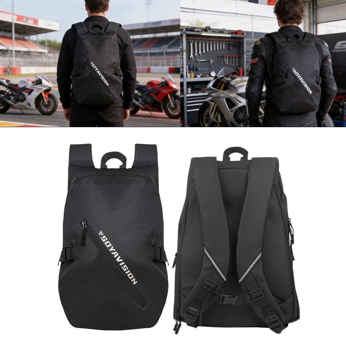 Motorcycle Backpack Lightweight Waterproof Helmet Storage Bag Men for Riders