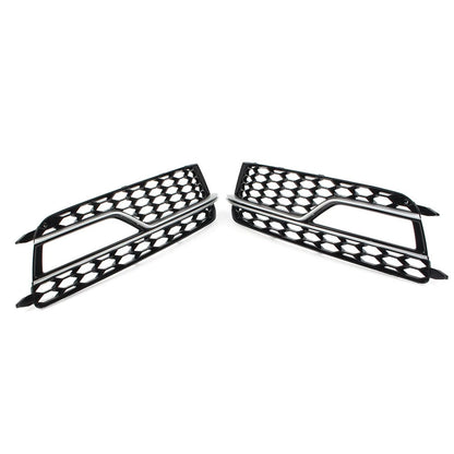 1 Pair Front Bumper Mesh Fog Light Grille Cover For Audi A5 S5 2013-2017