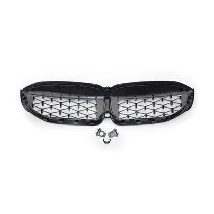Pair Front Bumper Kidney Grill Diamond Grille For BMW 3 Series G20 G21 2019-2022