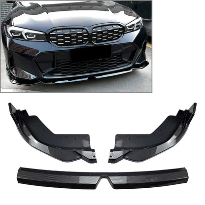 Front Bumper Lip Spoiler Carbon For BMW 3 Series G20 LCI M Sport 320i 325i 2023+