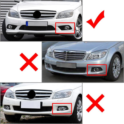Pair Front Bumper FogLight Grill with light For Mercedes Benz C CLASS W204 08-10