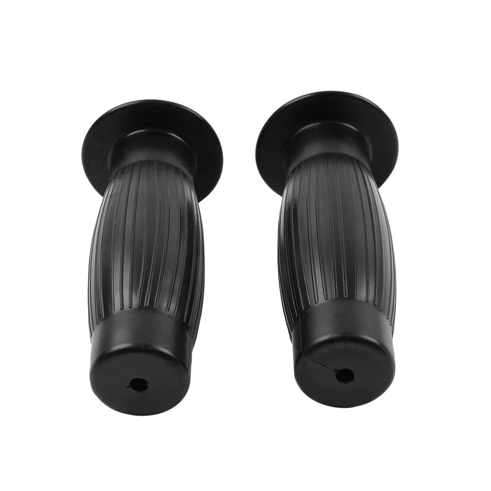 Universal 7/8" 1" Easy-Hold Hand Grips Vintage Motorcycle Handlebars Black
