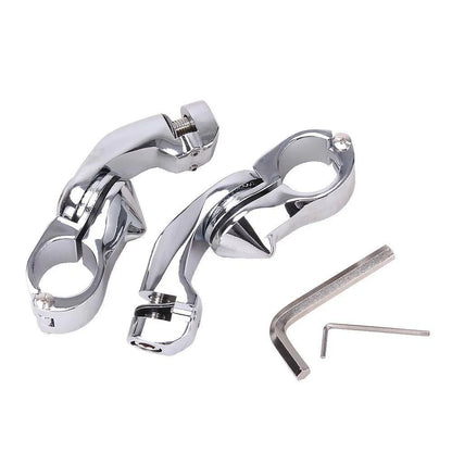 Chrome 1-1/4" Adjustable Highway Short Foot Pegs Mounting Fit For Harley Touring