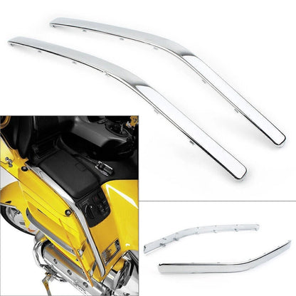Front Side Fairing Cowl Edge Molding Trim Fit Honda GL1800 2001-2006 Chrome ABS