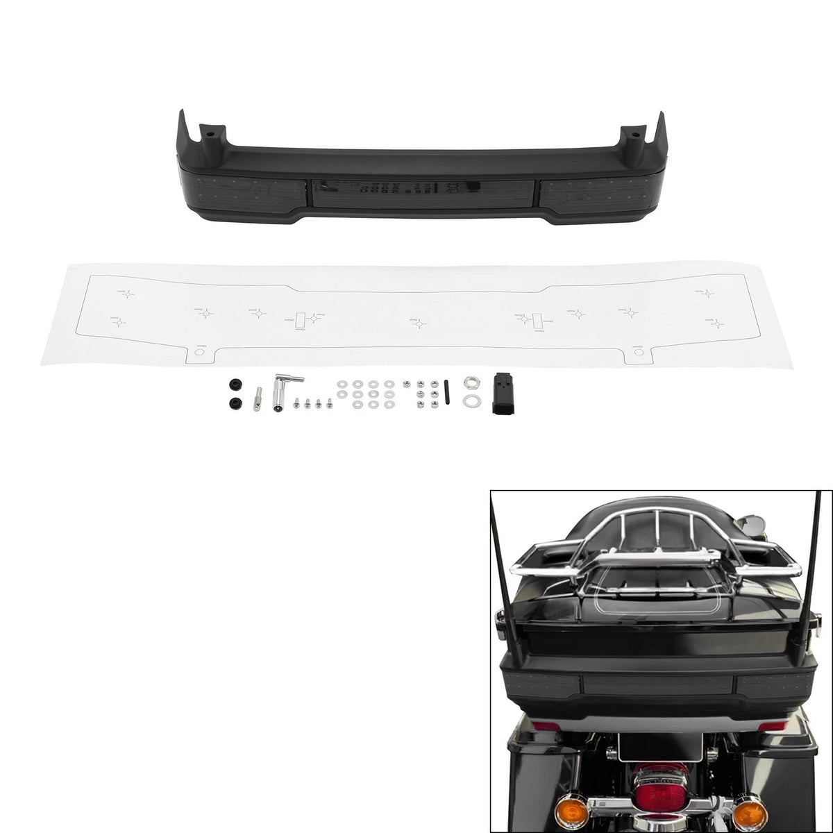 Smoke LED Tail Brake Light Fit For Harley Touring Electra Road Glide 97-13