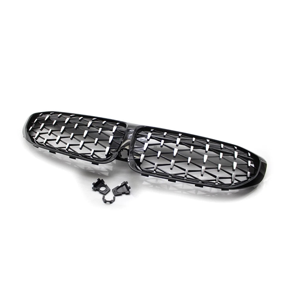 Pair Front Bumper Kidney Grill Diamond Grille For BMW 3 Series G20 G21 2019-2022