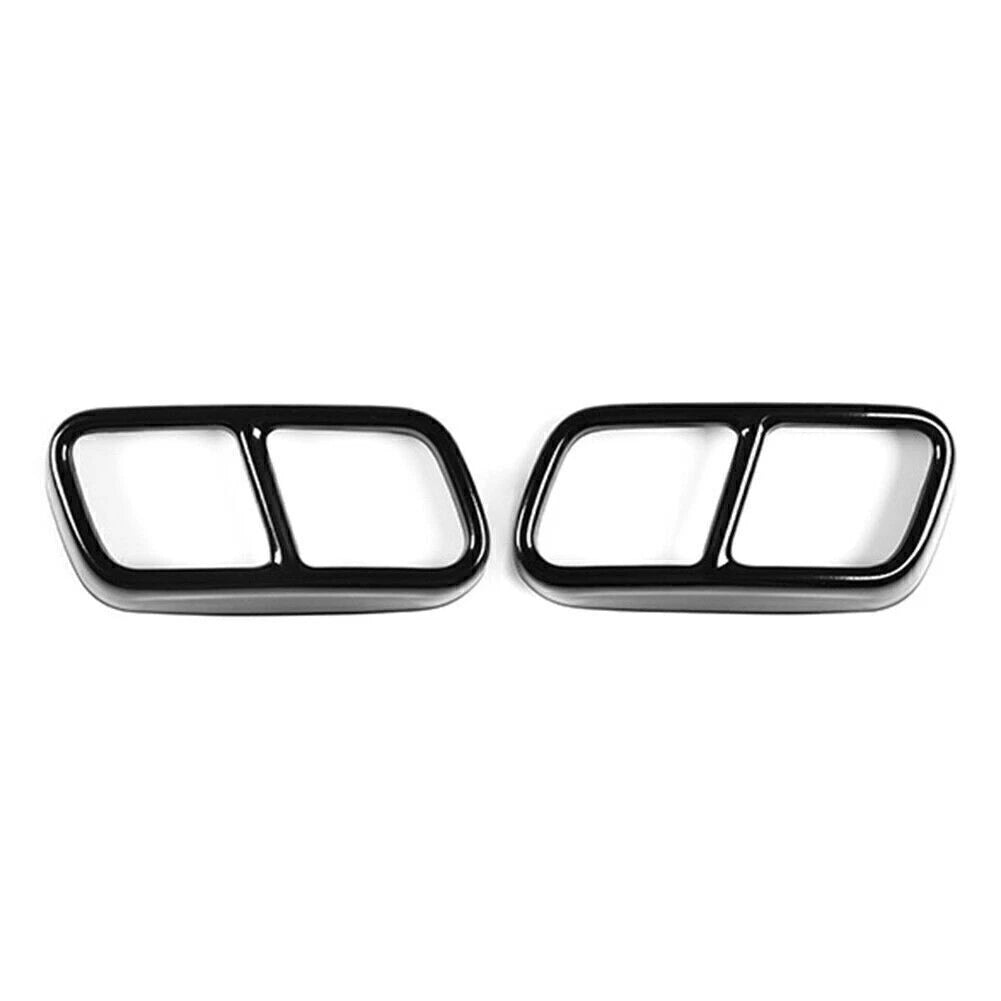 Black Tail Muffler Exhaust Pipe Output Cover Trim For BMW F01 7 Series 2009-2014