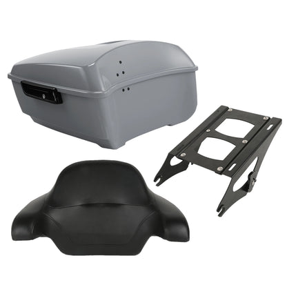 King Trunk Backrest Mount Rack Fit For Harley Electra Glide 14-Up Billiard Gray