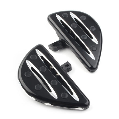 Black Rear Passenger Floorboards Floor Boards Foot Pegs for Harley Electra Glide