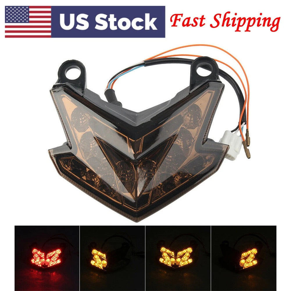 ILED Turn Signal Taillight Tail Lamp Fit KAWASAKI Z125 Z800 ZX-6R NINJA US Black