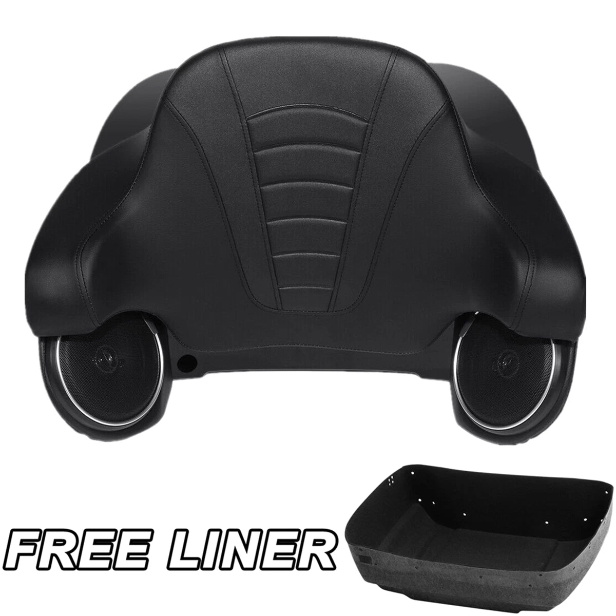 Matte Black King Trunk Pad Rack Speakers Fit For Harley Street Glide 14-25
