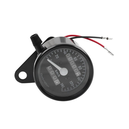 Motorcycle Universal Odometer Speedometer Tachometer Gauge Black 12V