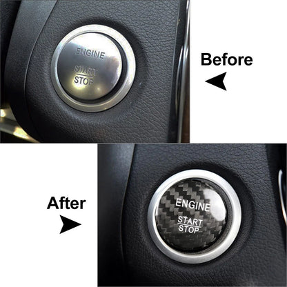 Carbon Fiber Engine Start Stop Button Cover For Mercedes A B C E GLE GLC CLA US