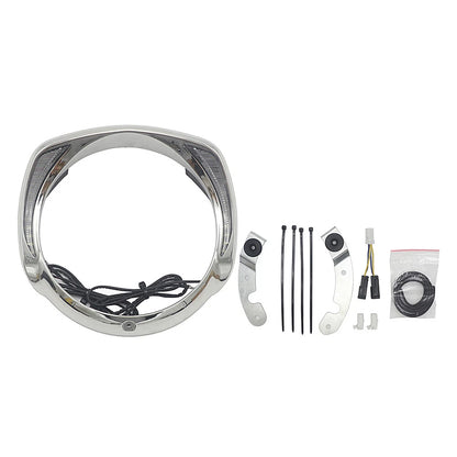 LED Headlight Headlamp Bezel Visor Trim Ring Fit For Harley Touring 2014+ Chrome
