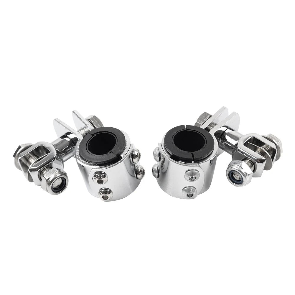 US 1" 1.25" Highway Bar Foot Pegs Mount Clamps Bracket Set For Harley Chrome