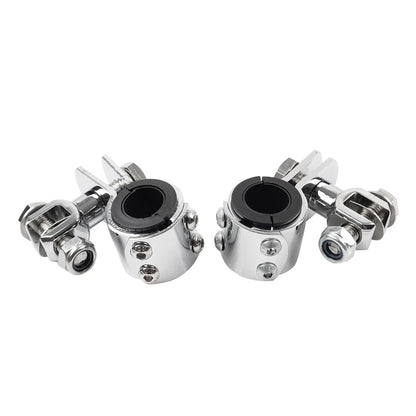 US 1" 1.25" Highway Bar Foot Pegs Mount Clamps Bracket Set For Harley Chrome
