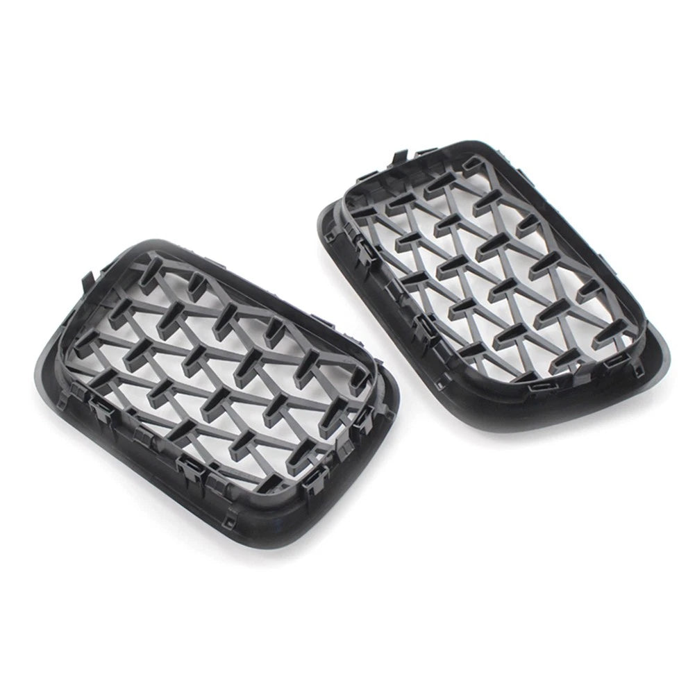 Front Grill Latest Style Shiny Black Frame Diamond For BMW E36 3 Series 97-99 US