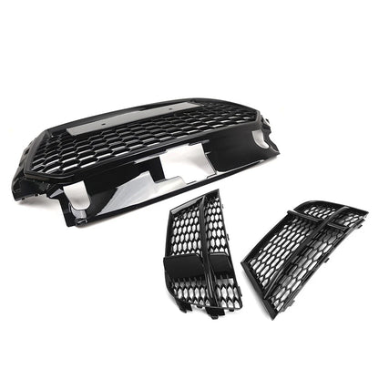 Front Honeycomb Grille With Fog Light Grille Cover Kit For Audi A3 2016-2019 US