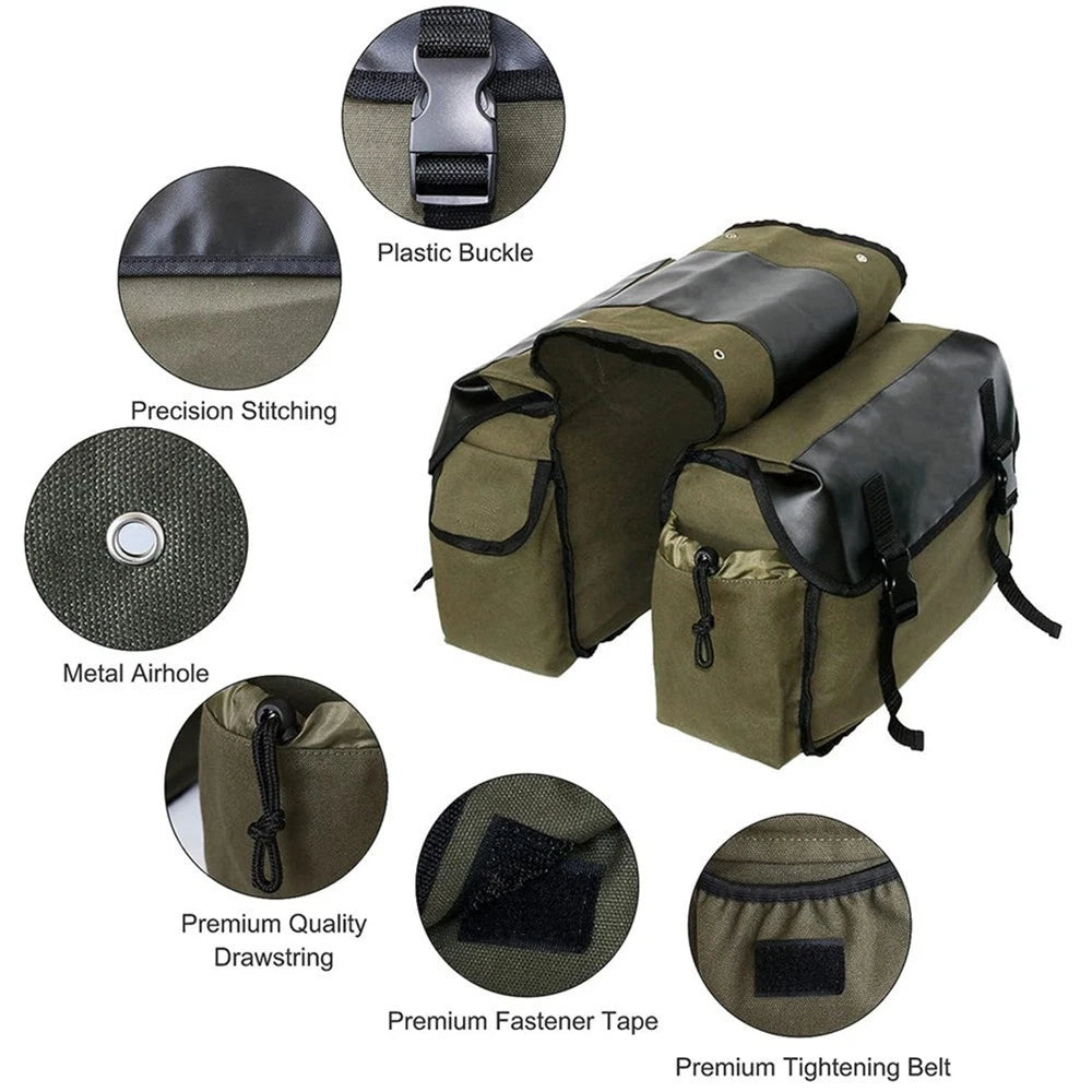 Canvas Motorcycle Side Tool Saddle Bags for Harley BMW Yamaha Honda Kawaski
