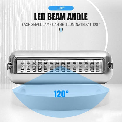 4Pcs White 42 LED Underwater Boat Marine Transom Lights Stainless Steel Pontoon