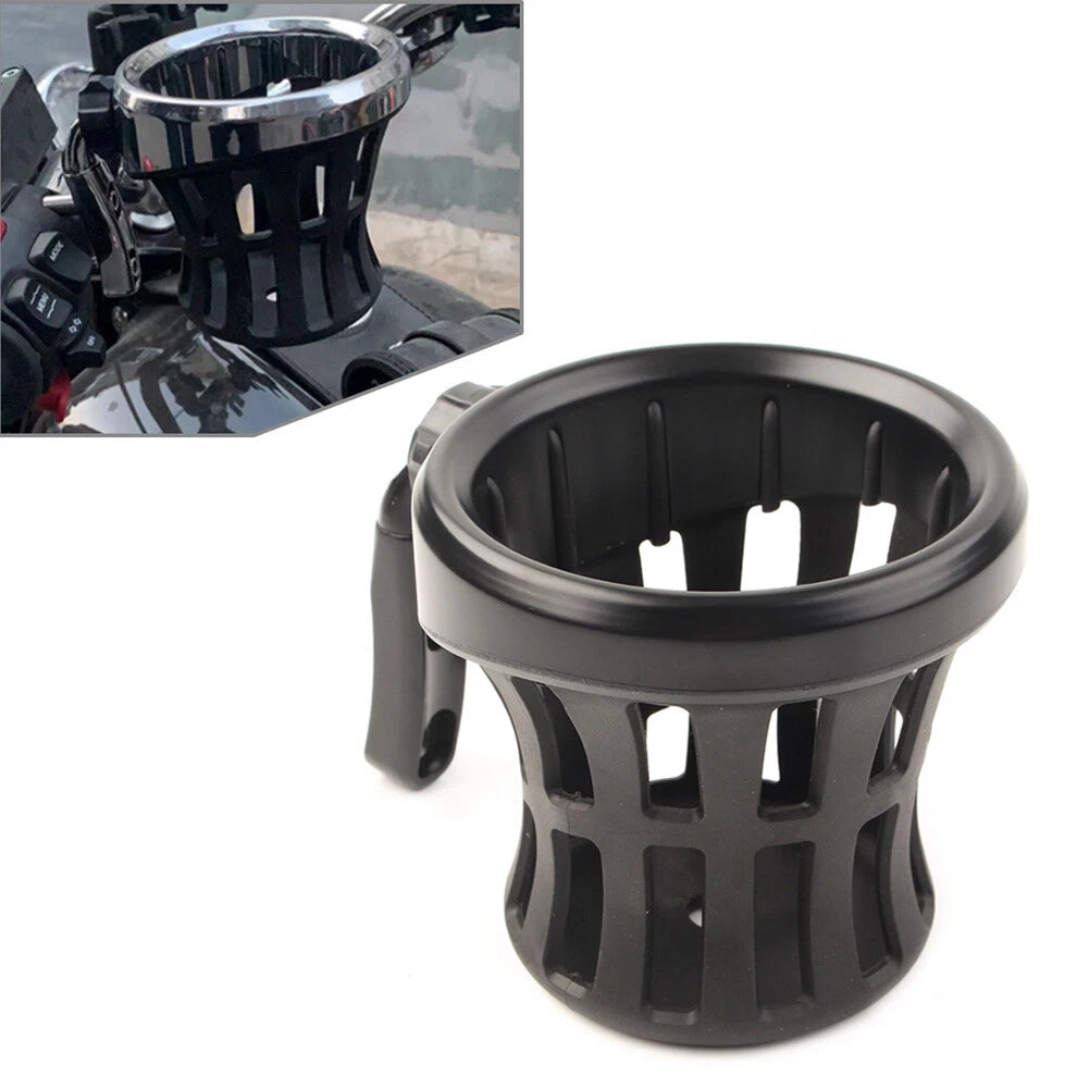 Handlebar Cup Holder Drink W/ Mesh Basket Mount Universal Fit Harley Motorcycle