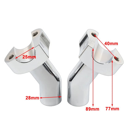 3 1/2" Pullback Handlebar Risers Fit Harley 1" Bar Dyna Softail Road King Black