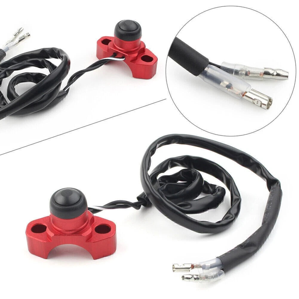 Engine Stop Start Kill Switch Button CNC Red Fit Motorcycle Dirt Bike Quad ATV