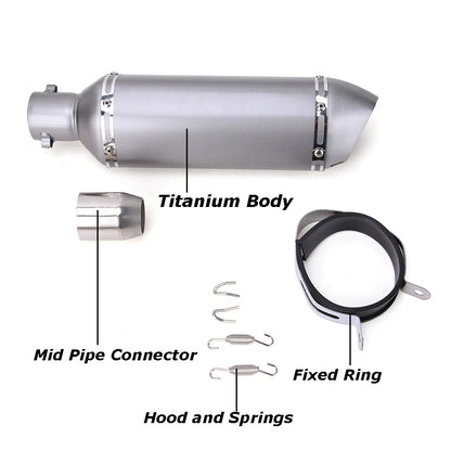 Motorcycle 370MM Universal Exhaust Muffler Pipe with DB Killer Slip on Bike ATV