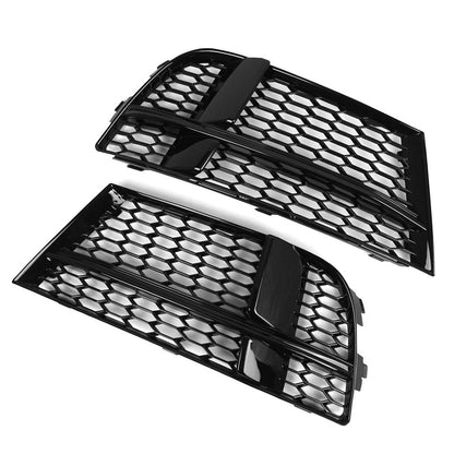 Open Mesh Honeycomb Front Bumper Fog Light Grille For Audi A3 S3
