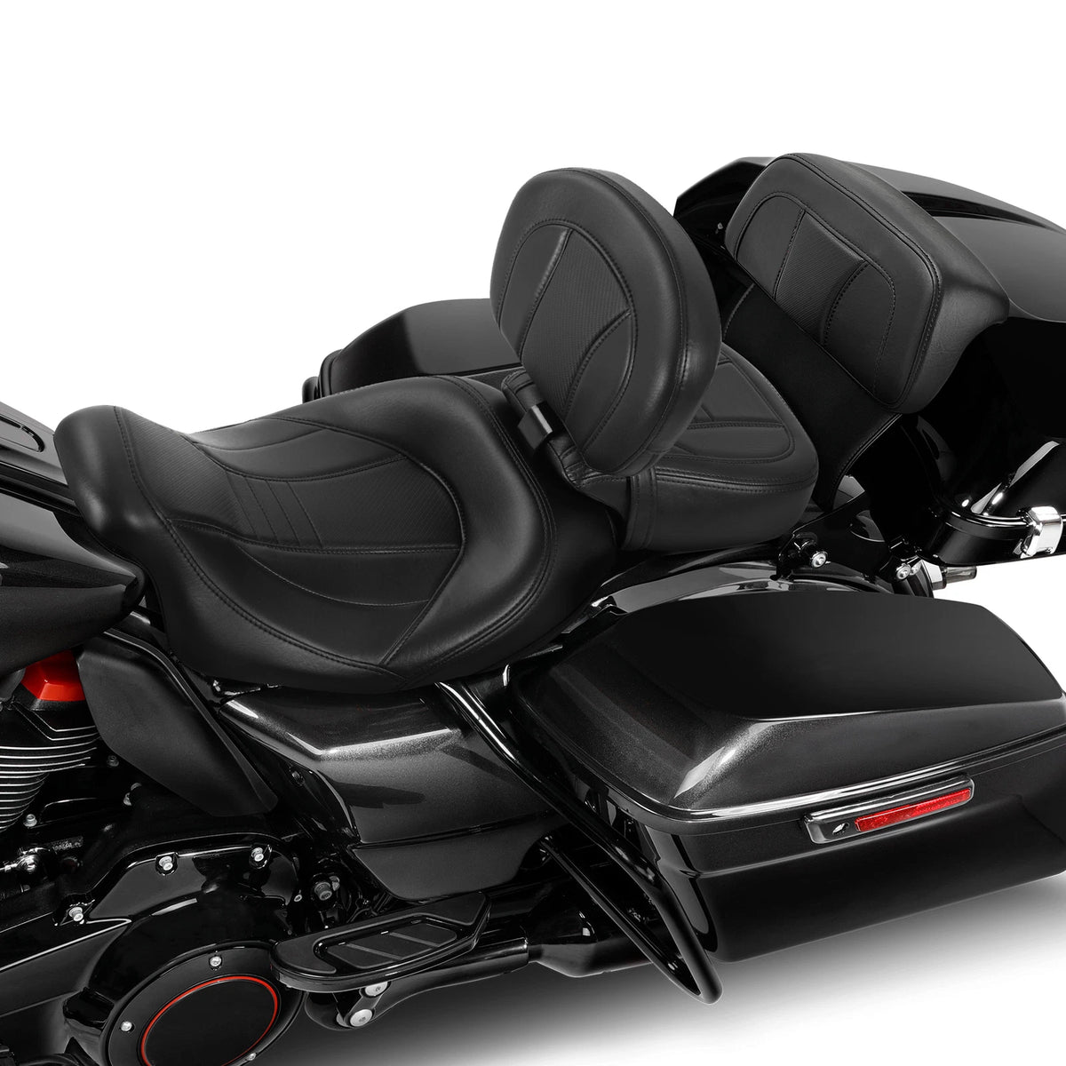 Black Driver Passenger Seats Front Rear Backrest Fit For Harley Road Glide 14-23