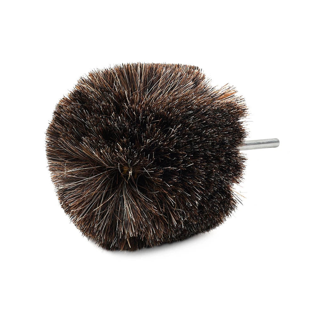 4" Horsehair Polishing Wheel Buffing Brush with Ball Head Wood Metal Rotary Tool