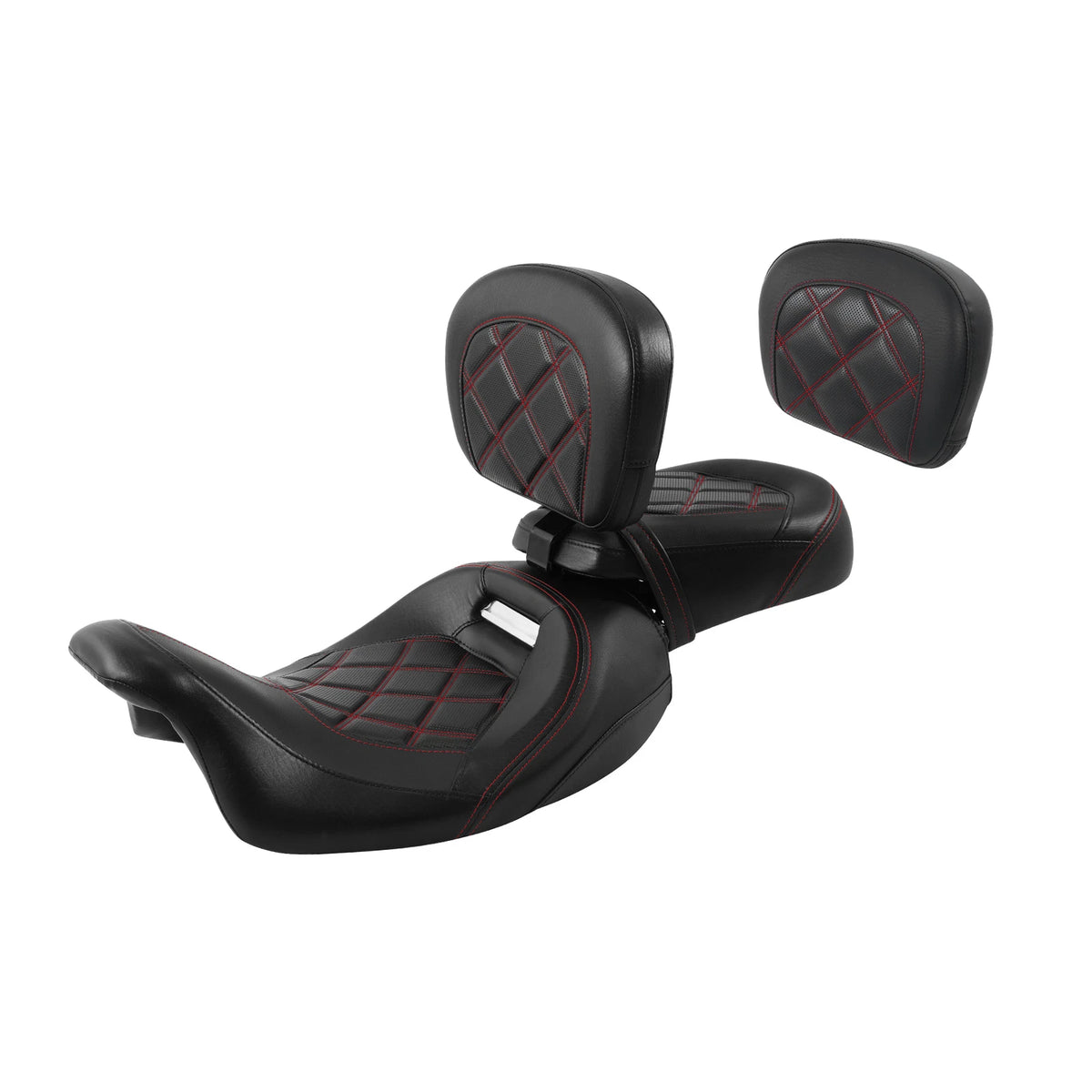 Driver & Passenger Seats Backrest Fit For Harley Electra Glide 2009-23 Black Red
