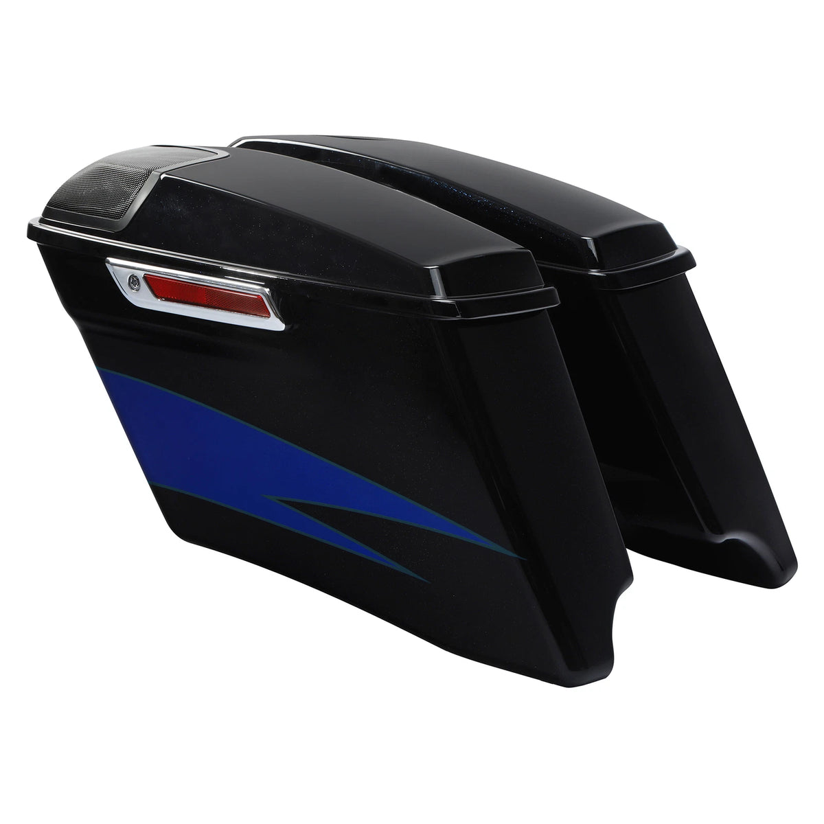 Hard Saddlebags Speaker Lid For Harley Electra Glide14+Candy Cobalt/Indigo Ink