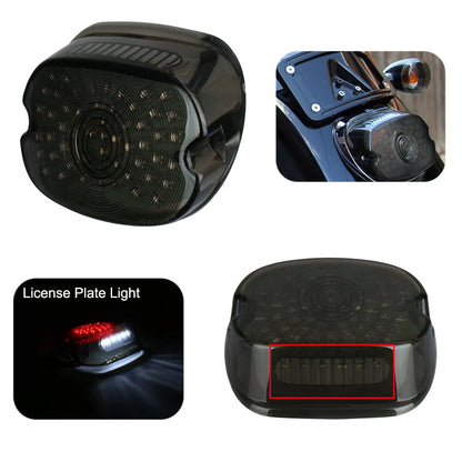 60LED Tail Brake Turn Lights Smoke Lens For Harley 91-10 Sportster Dyna Lay Down