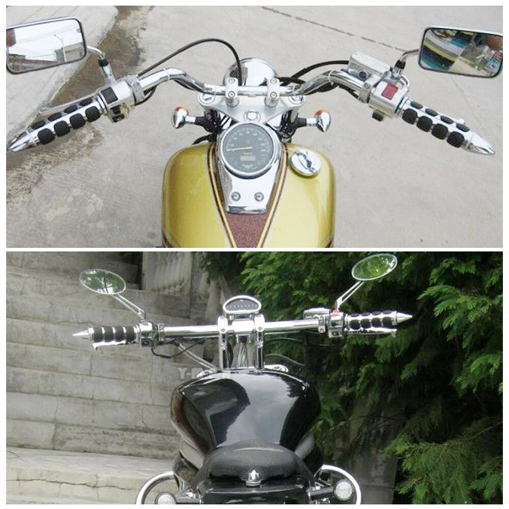 1" Chrome Motorcycle Handlebar Hand Grips Fit for Harley Chopper Bobber Cruiser