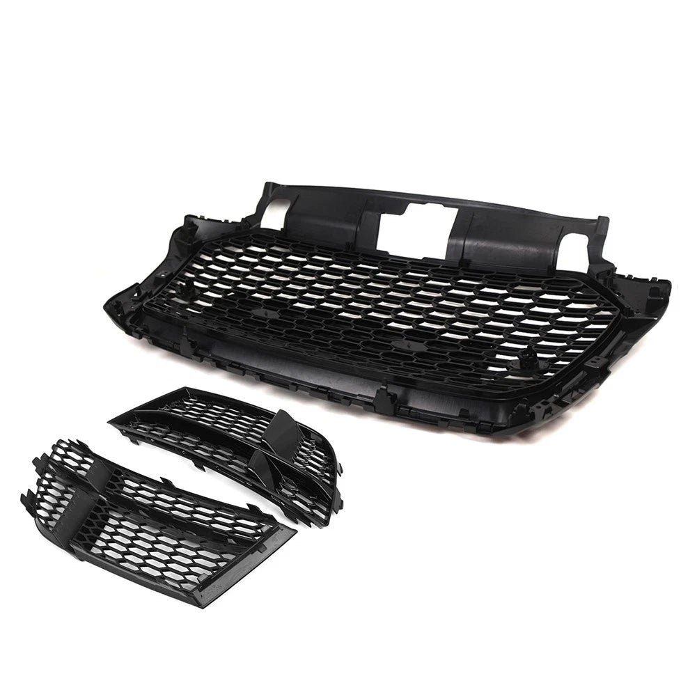 Front Honeycomb Grille With Fog Light Grille Cover Kit For Audi A3 2016-2019 US