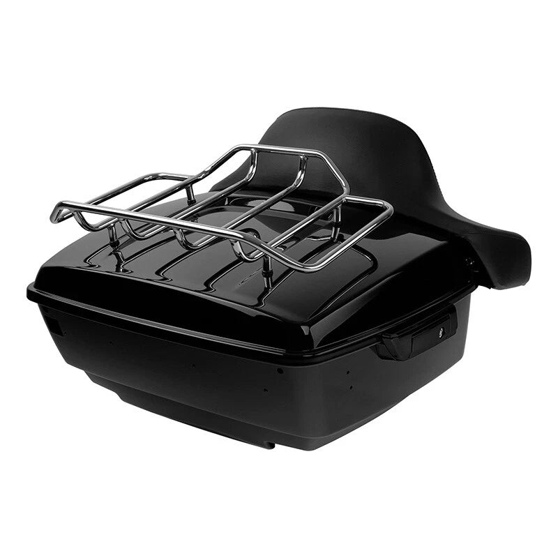 Black King Trunk Backrest Pad Mount Rack Fit For Harley Electra Road Glide 14-Up