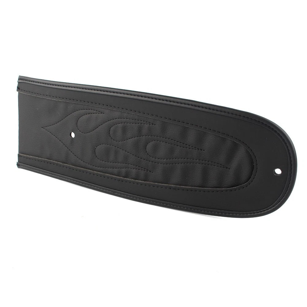 Flame Stitch Leather Rear Fender Bib For Harley Dyna 2006-2017 Motorcycle Black